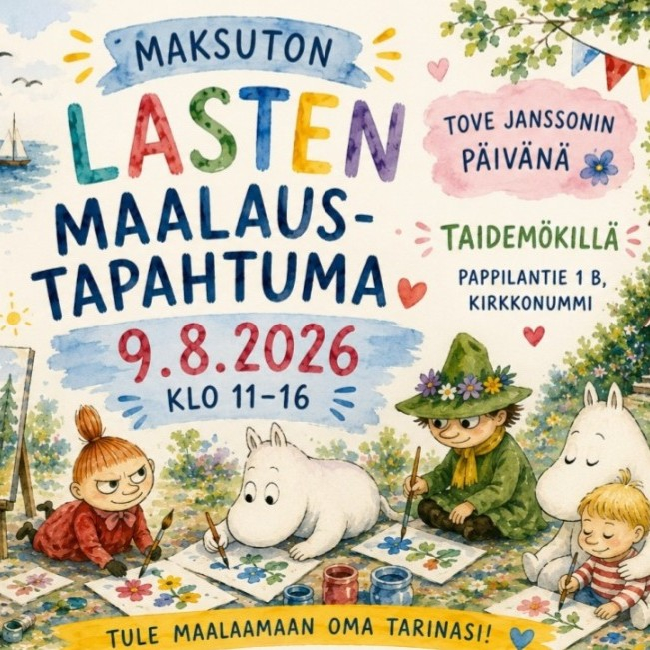 Lasten maalaustapahtuma Taidemökillä